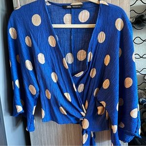 Polka dot wrap top